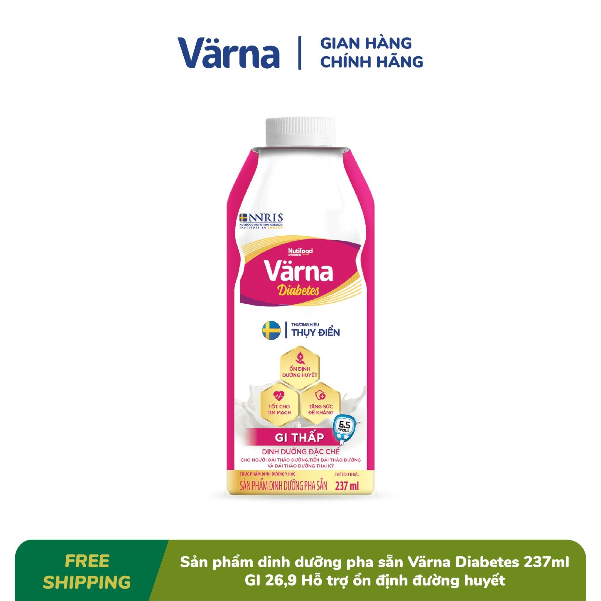 Sữa Bột Pha sẵn Varna Diabetes 237ml (Hộp giấy)