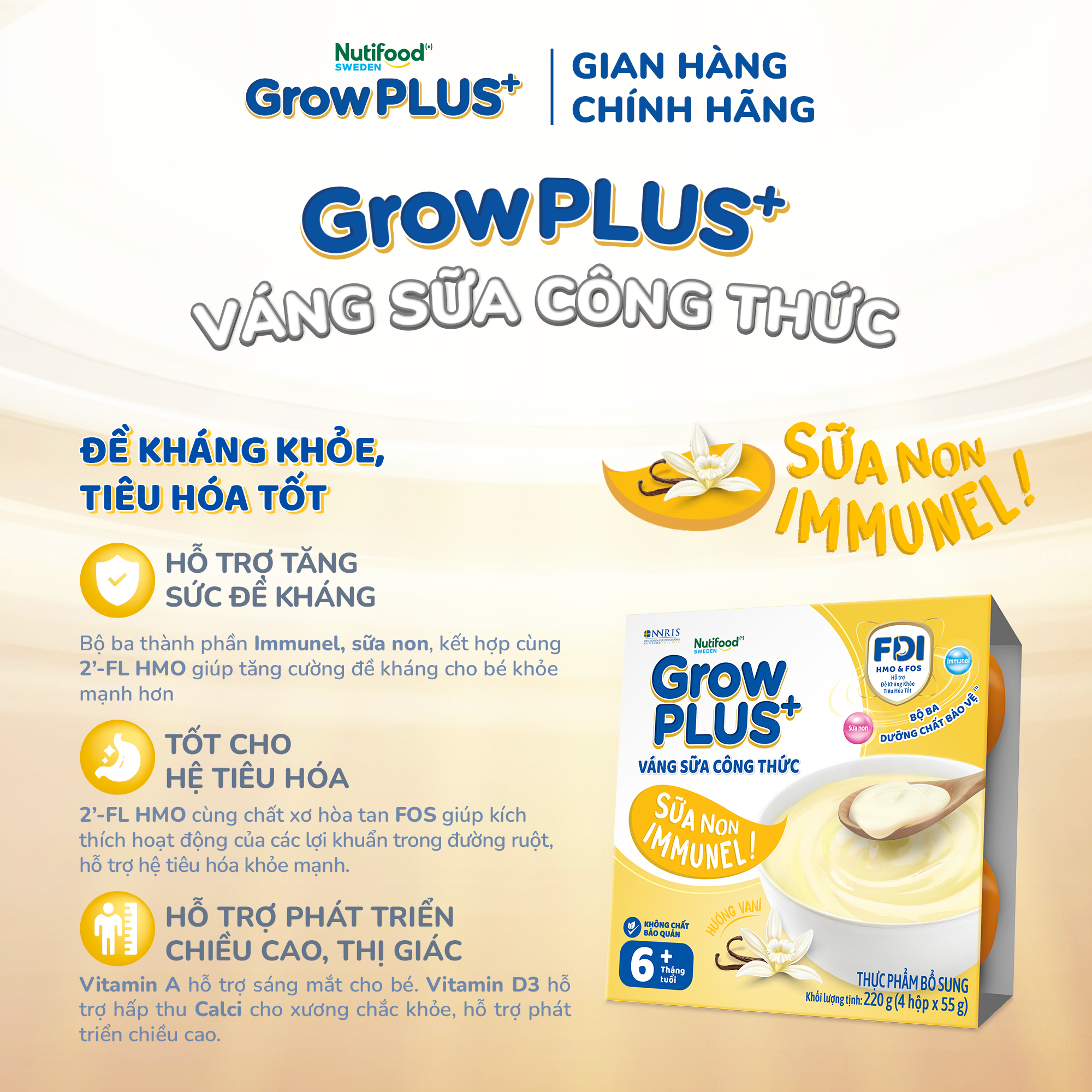 Váng Sữa GrowPLUS+ CT COLOS IMMUNEL H55GX48