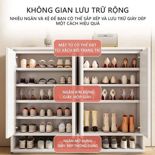 Tủ giày lớn cánh mở trắng GP316