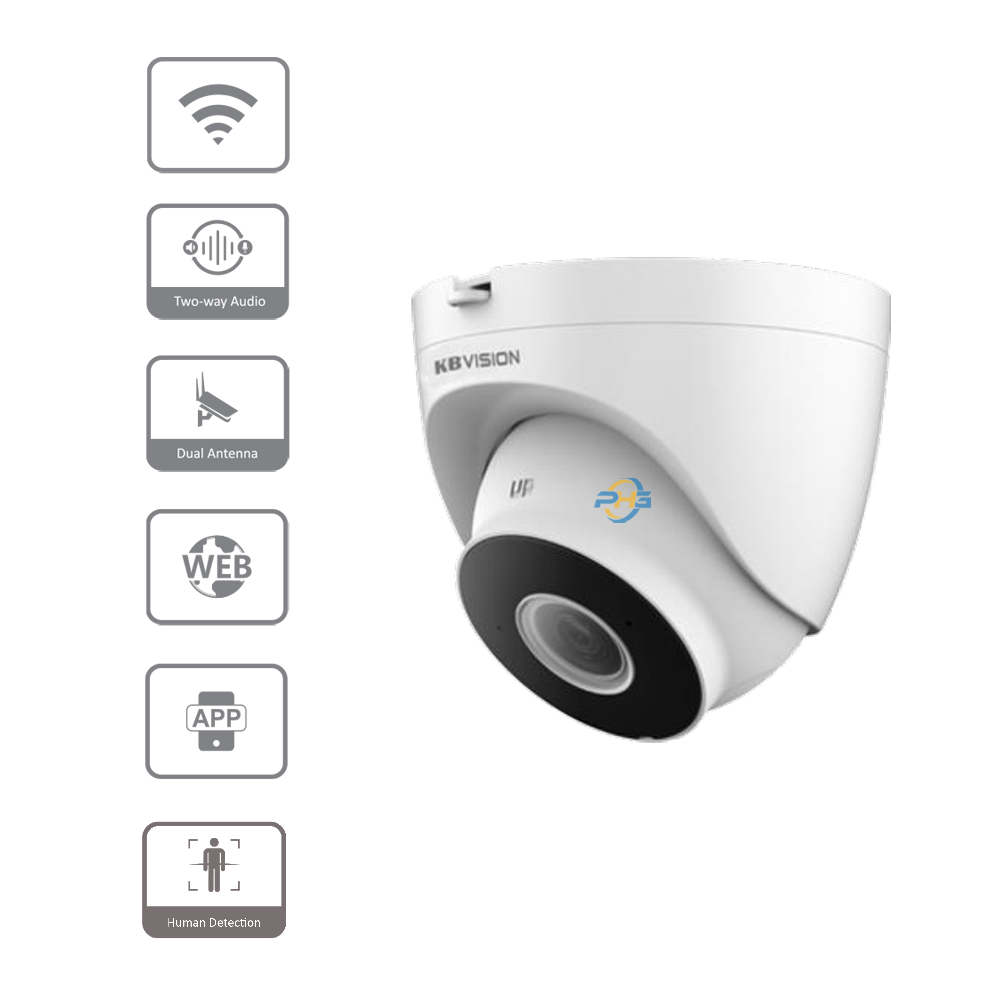  Camera KBVISION KX-A2012WN-A | Không dây | IP WIFI | 2 MP | 1080P | Ngoài trời 