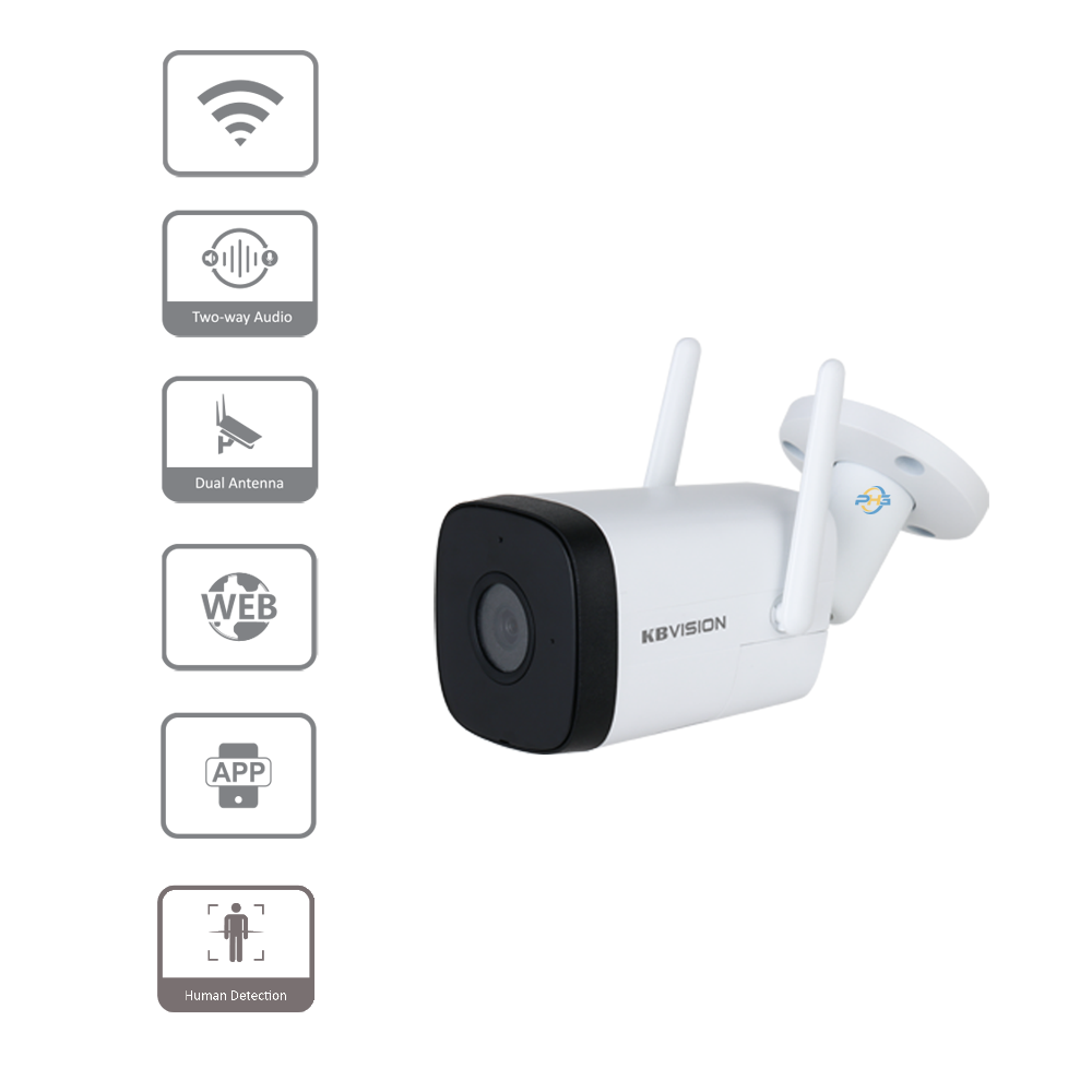  Camera KBVISION KX-A2013WN-A | Không dây | IP WIFI | 2 MP | 1080P | Ngoài trời 