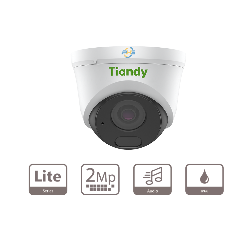  Camera TIANDY Lite Series TC-C32HS | Kết nối dây | IP | 2 MP | 1080P | Trong nhà hoặc ngoài trời 