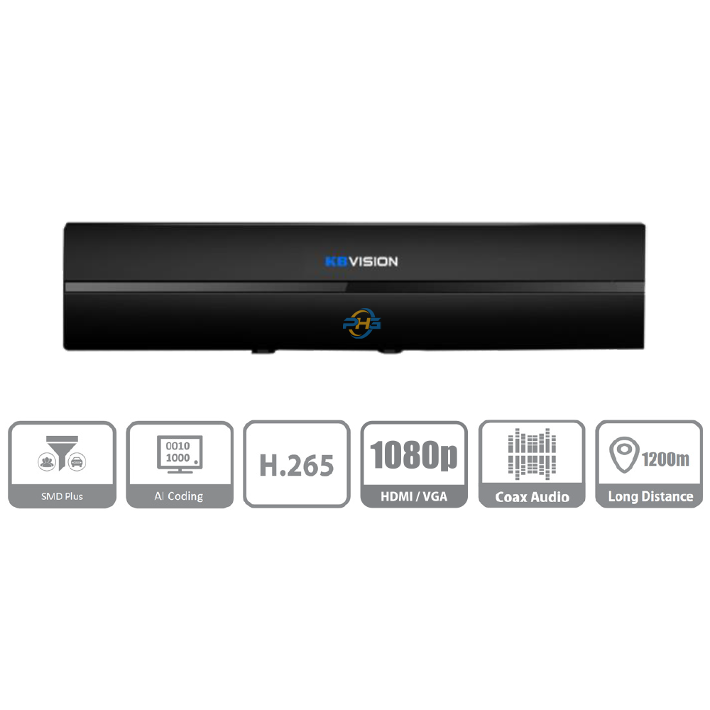  Đầu ghi hình KBVISION KX-7104AI | 4 kênh 5 in 1 (CVI / TVI / AHD / ANALOG / IP) | 1 kênh IP | DVR AI 