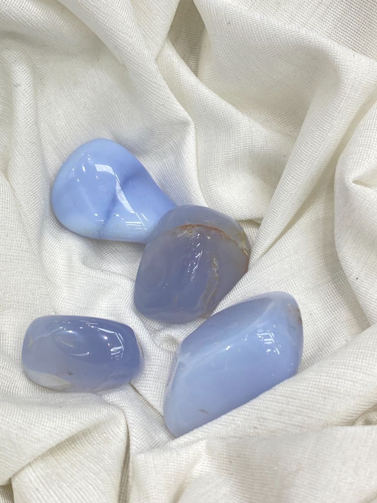 Sỏi Mã Não Xanh Dương Xen - Blue Lace Agate Tumble