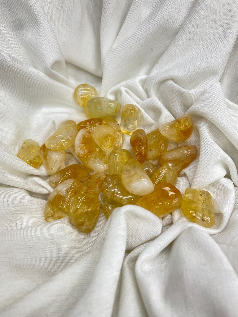 Sỏi Thạch Anh Vàng - Yellow Citrine Quartz Tumble