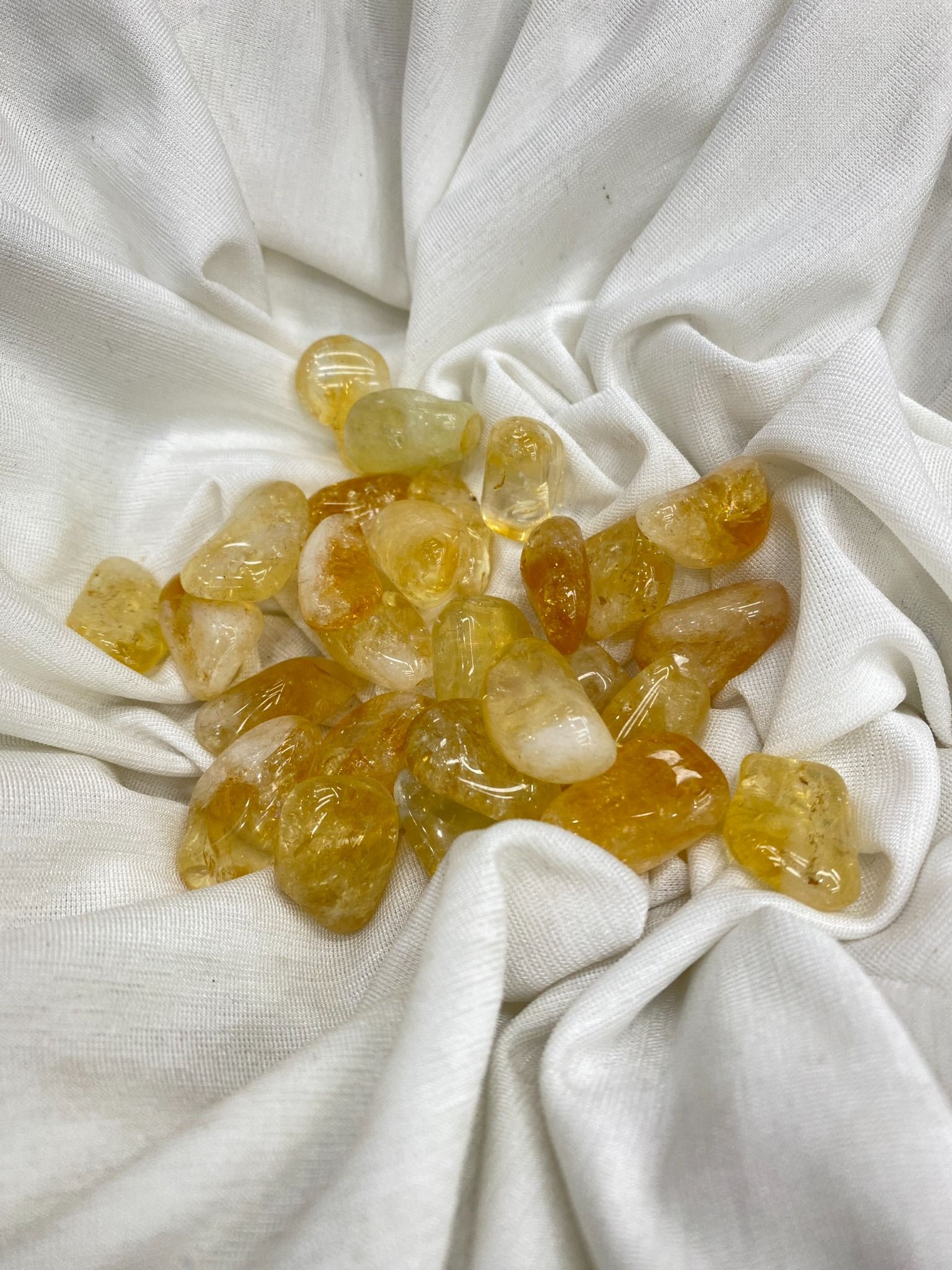 Sỏi Thạch Anh Vàng - Yellow Citrine Quartz Tumble
