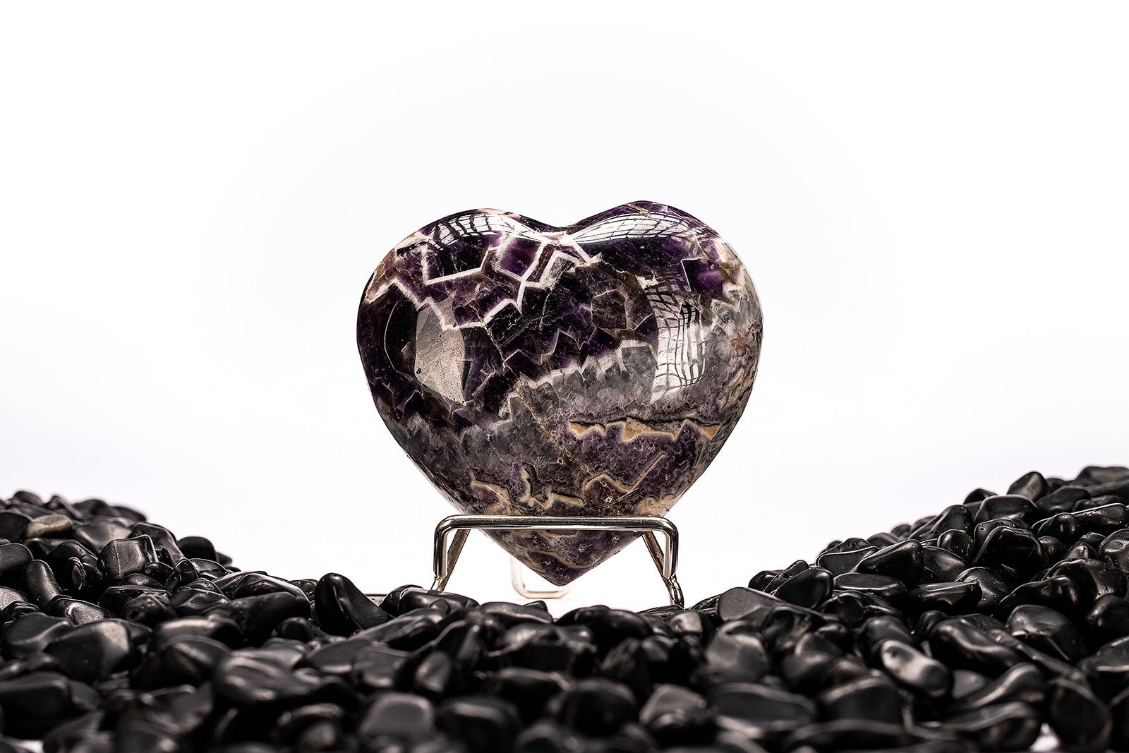 Trái Tim Thạch Anh Tím Hoa - Pattern Amethyst Heart