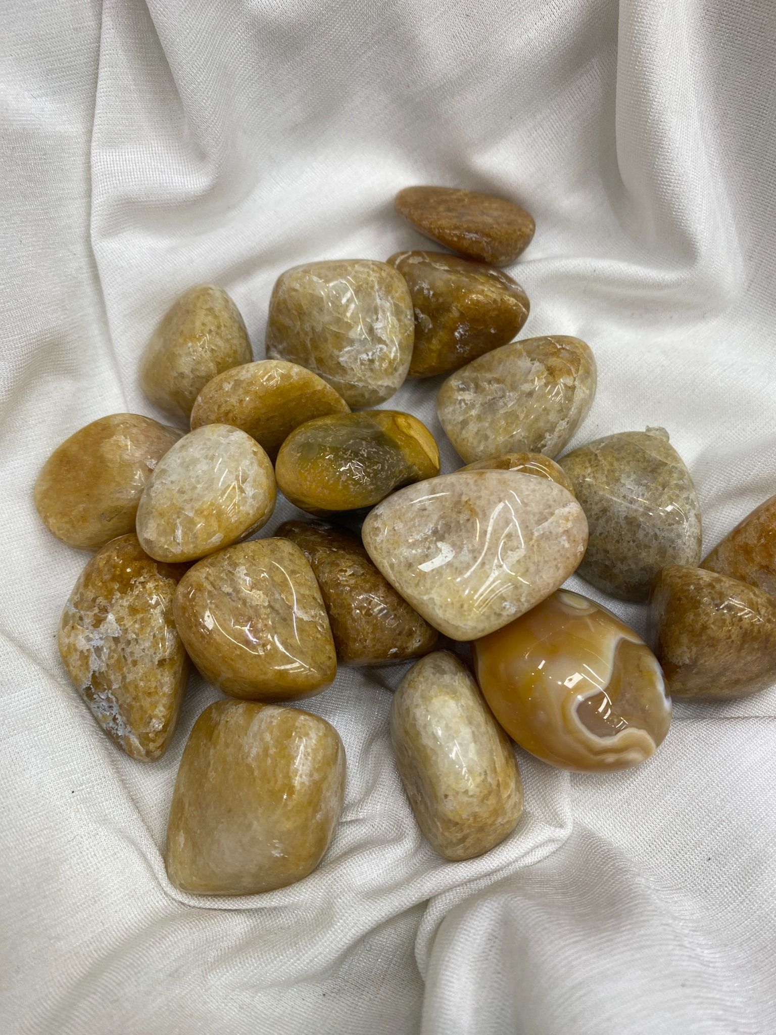 Sỏi Thạch Anh Vàng Đục - Yellow Aventurine Tumble