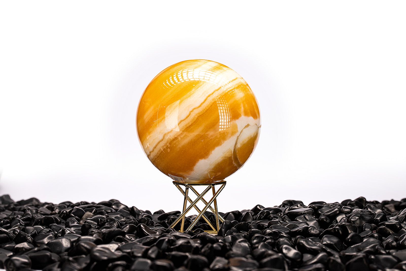 Cầu Ngọc Hoàng Long - Yellow Onyx Sphere
