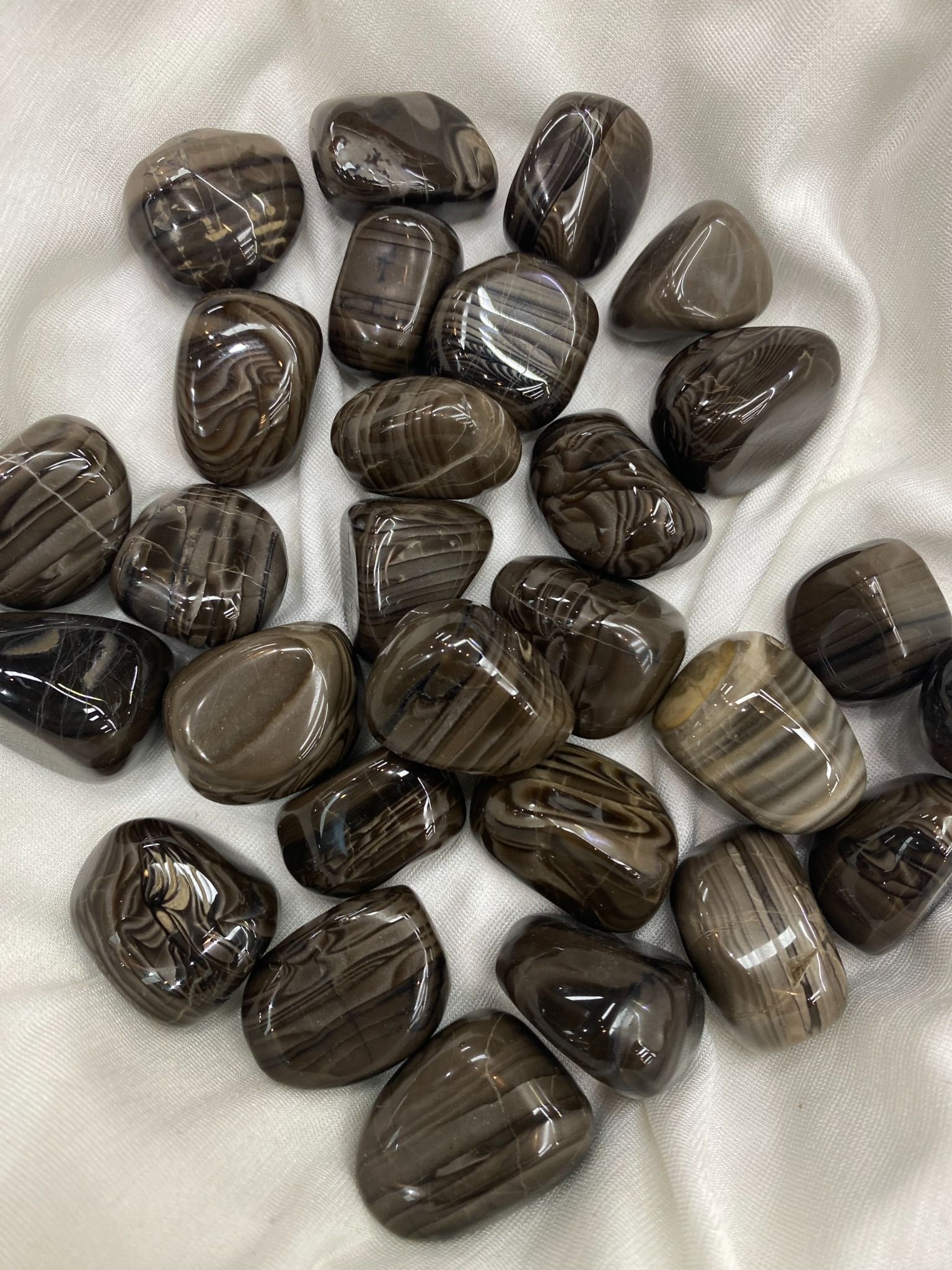 Sỏi Mã Não Vằn - Zebra Agate Tumble