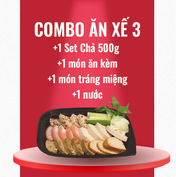  Set chả mix 500gr + Ăn kèm + Tráng miệng + Nước 