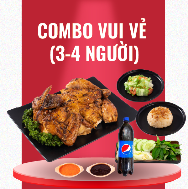  COMBO VUI VẺ  - Gà Nướng nguyên con (1 vị xốt) + Ăn kèm 