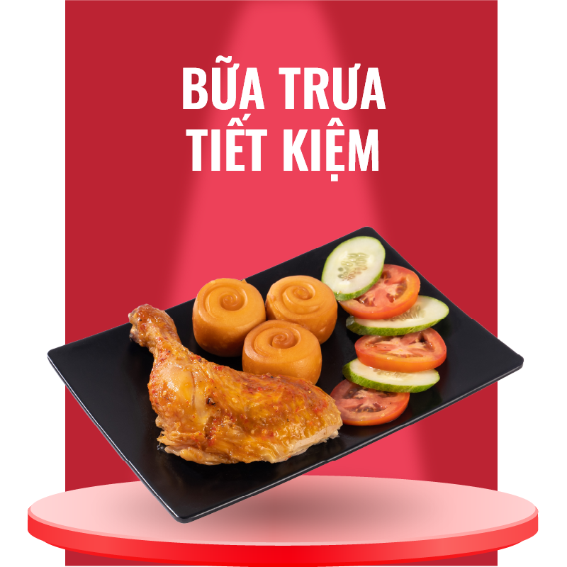 Bữa Trưa Tiết Kiệm - 1/4 con gà nướng + món ăn ăn kèm (Tùy chọn)