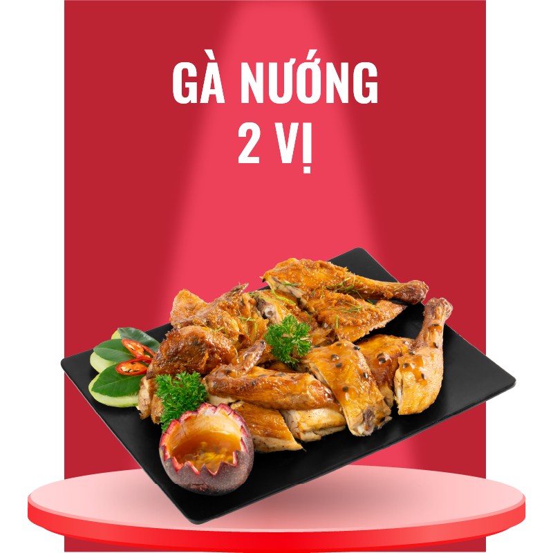  [Gà nướng Ò Ó O - 2 Vị] - 1 con gà nướng (Tùy chọn 2 vị sốt) + Rau kèm 