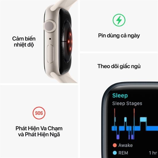 Apple Watch Series 8 nhôm GPS - Chính hãng VN/A