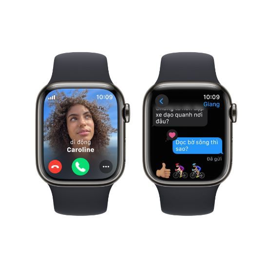 Apple Watch Series 9 LTE 45mm viền thép dây cao su - Chính hãng VN/A