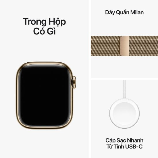 Apple Watch S9 LTE 41|45mm Viền Thép Dây Thép - Chính hãng VN/A