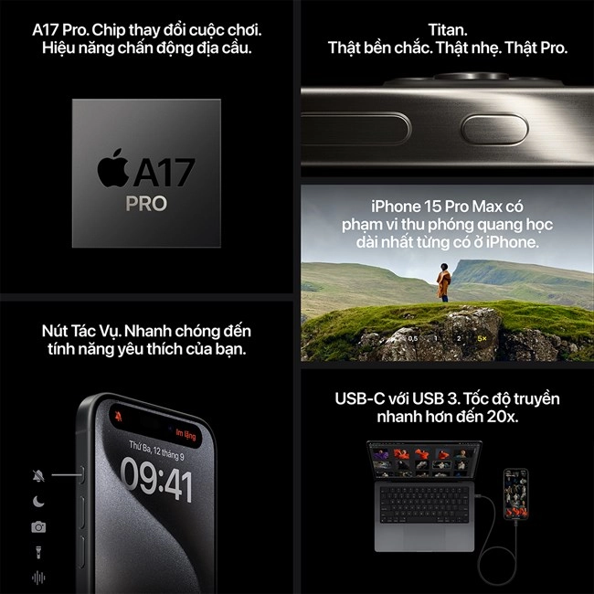 iPhone 15 Pro Max 1TB - Chính hãng VN/A