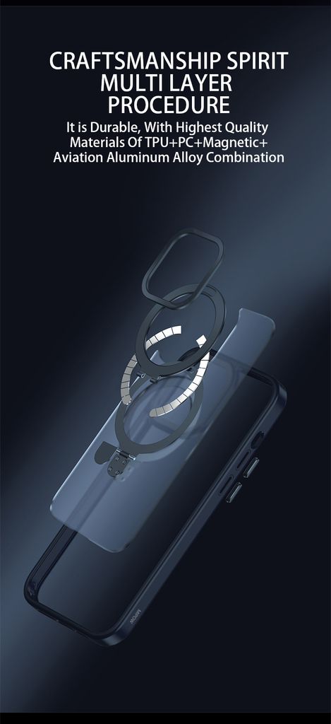 Ốp Lưng MIPOW iPhone 15 Pro Max Magsafe Stand 2 iIn 1 Transparent