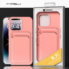 Ốp Lưng Mipow iPhone 15 Pro Max Card Bag Tpu Leather Case - Hồng