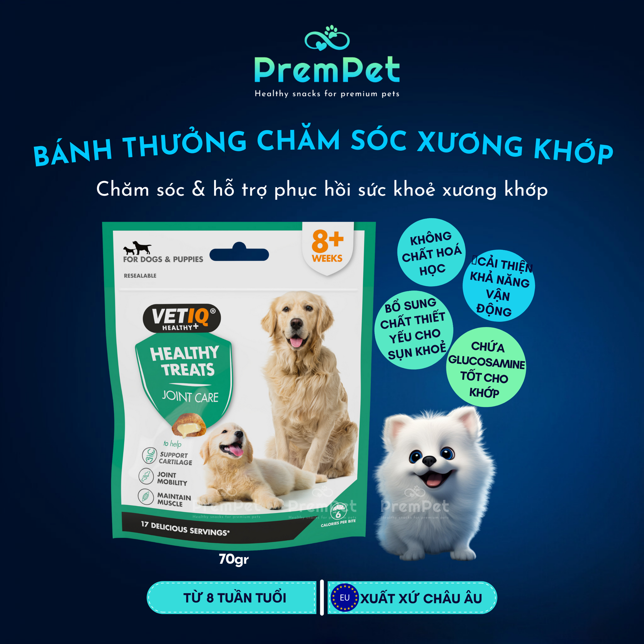 Bánh Thưởng - Healthy Treats - Hỗ trợ Xương Khớp - cho Chó - Túi 70g