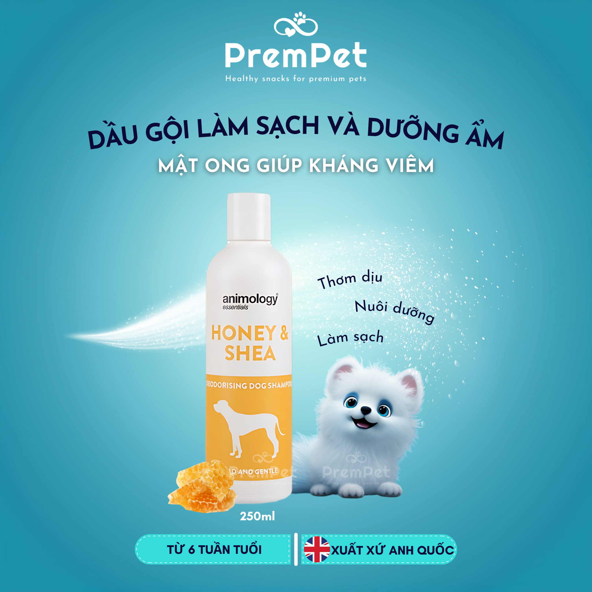 Dầu Gội - Animology - Làm Sạch và Dưỡng Ẩm Với Nhiều Hương Thơm - cho Chó - Chai 250ml