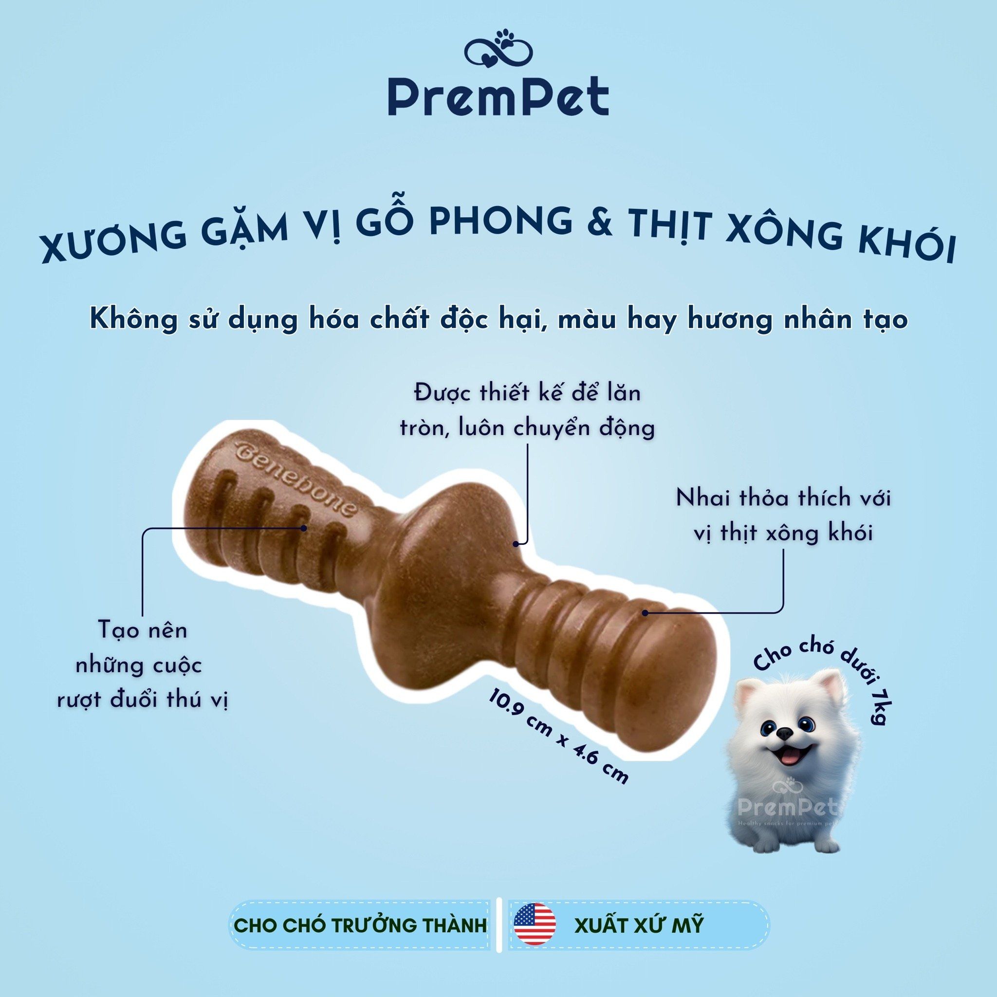 Xương Gặm - Benebone - Cỡ Nhỏ Vị Gỗ Phong Và Thịt Xông Khói - cho Chó - Bộ 2 Món