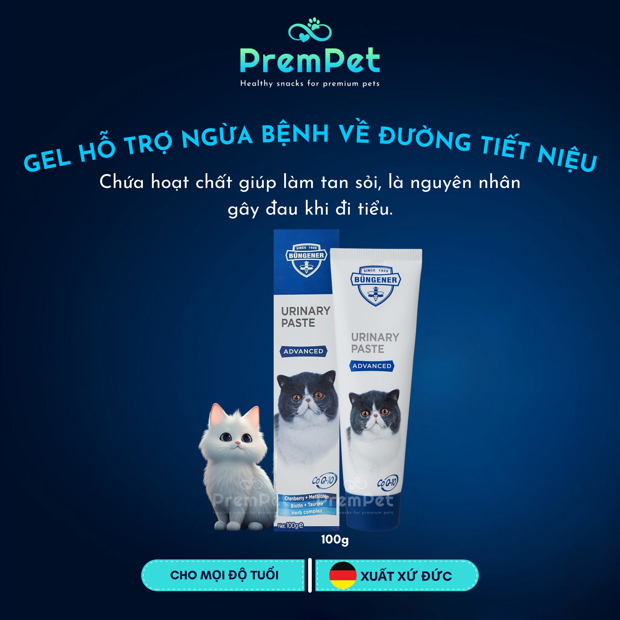Gel Dinh Dưỡng - Büngener - Hỗ Trợ Ngừa Bệnh Về Đường Tiết Niệu - cho Mèo - Tuýp 100g