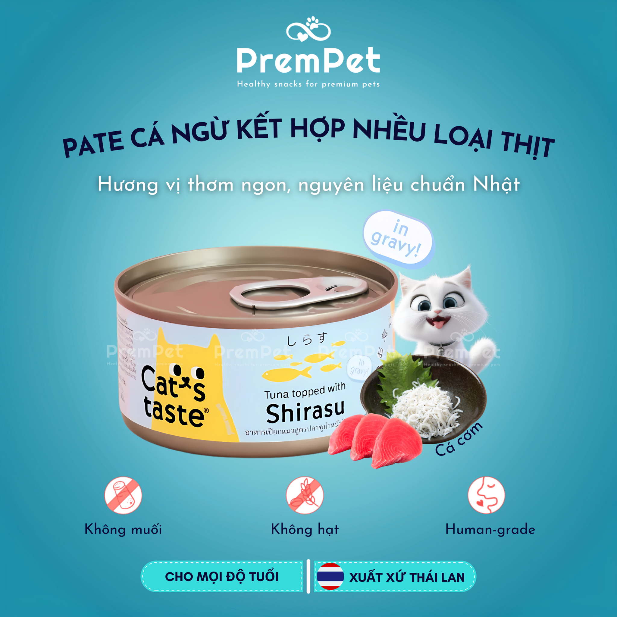 Pate - Cat's Taste - Vị Cá Ngừ Kết Hợp Nhiều Loại Thịt - cho Mèo - Hộp 85g