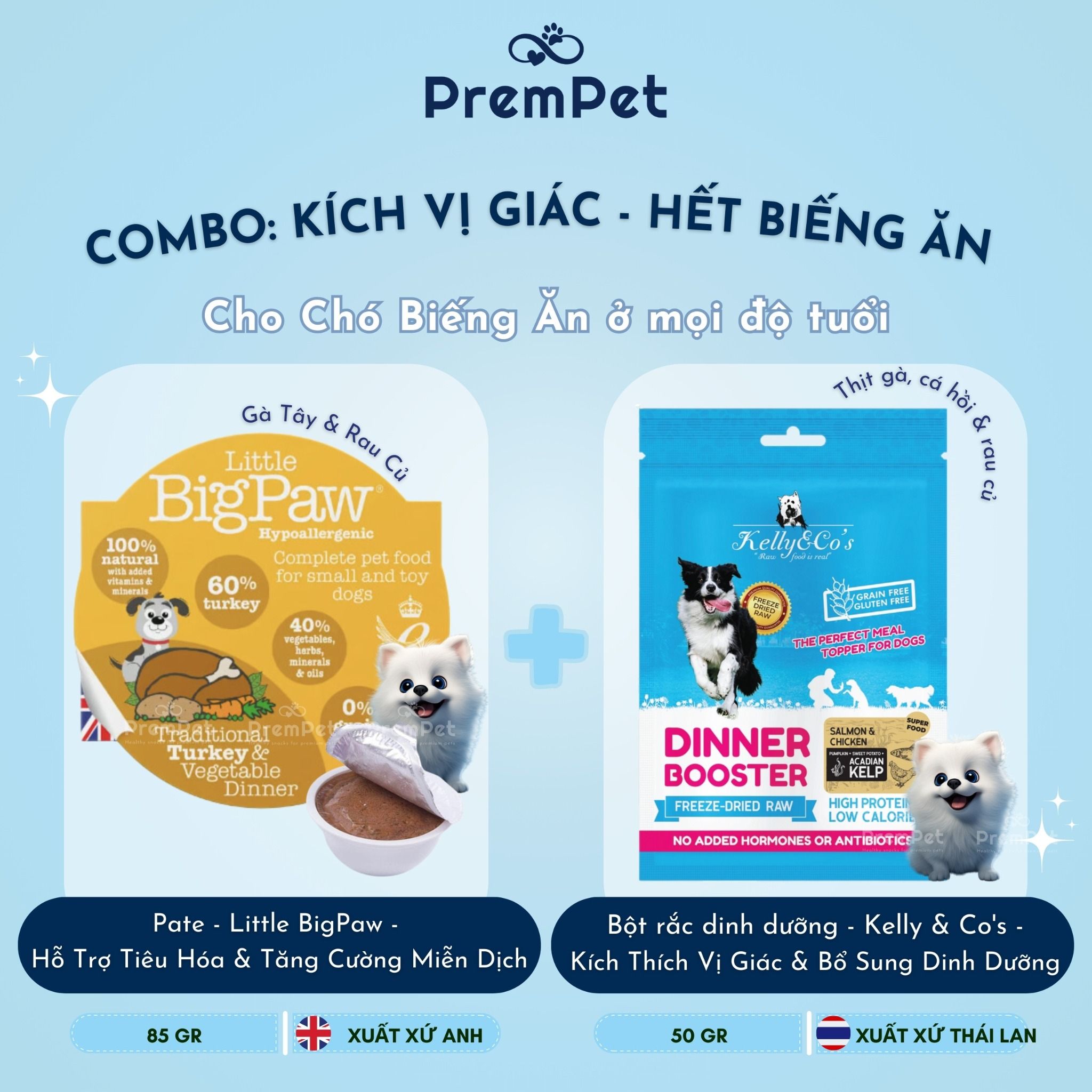 Combo Kích Vị Giác - Hết Biếng Ăn cho Chó từ 3 tháng tuổi