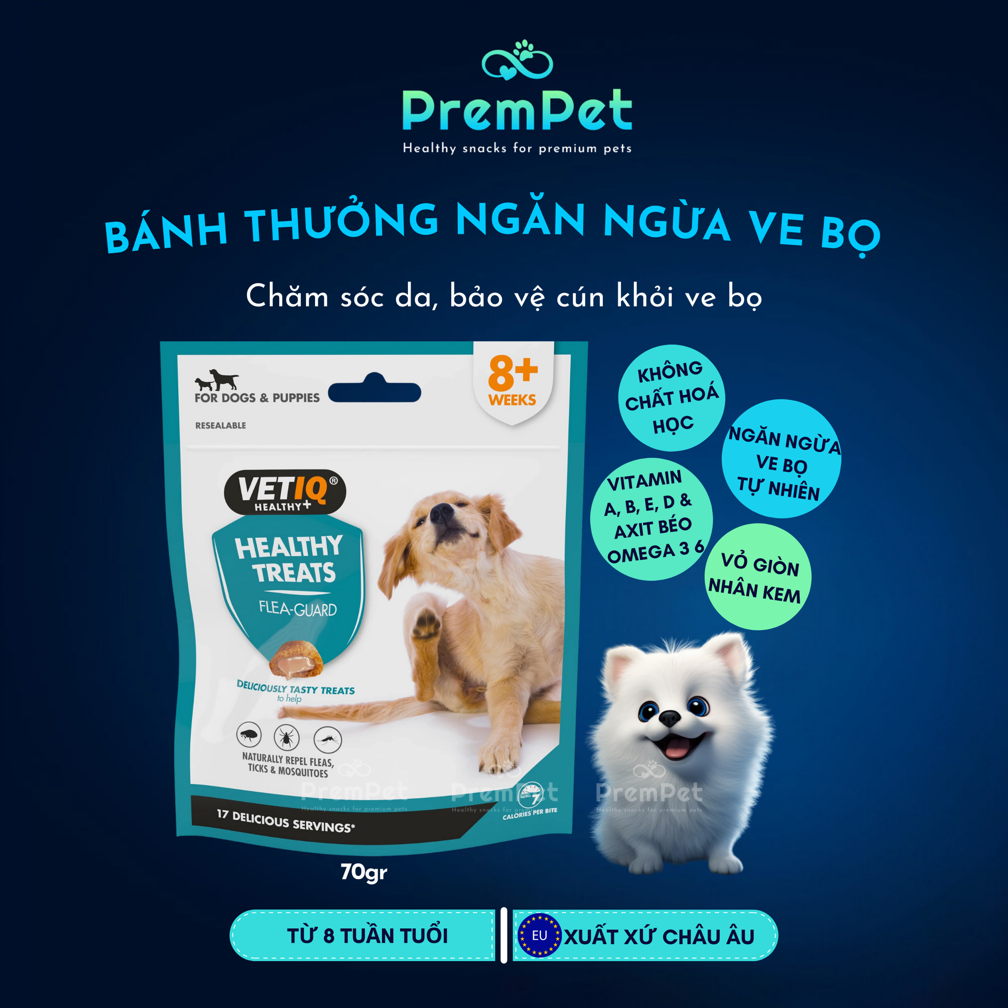 Bánh Thưởng - Healthy Treats - Ngăn Chặn Ve Bọ - cho Chó - Túi 70g