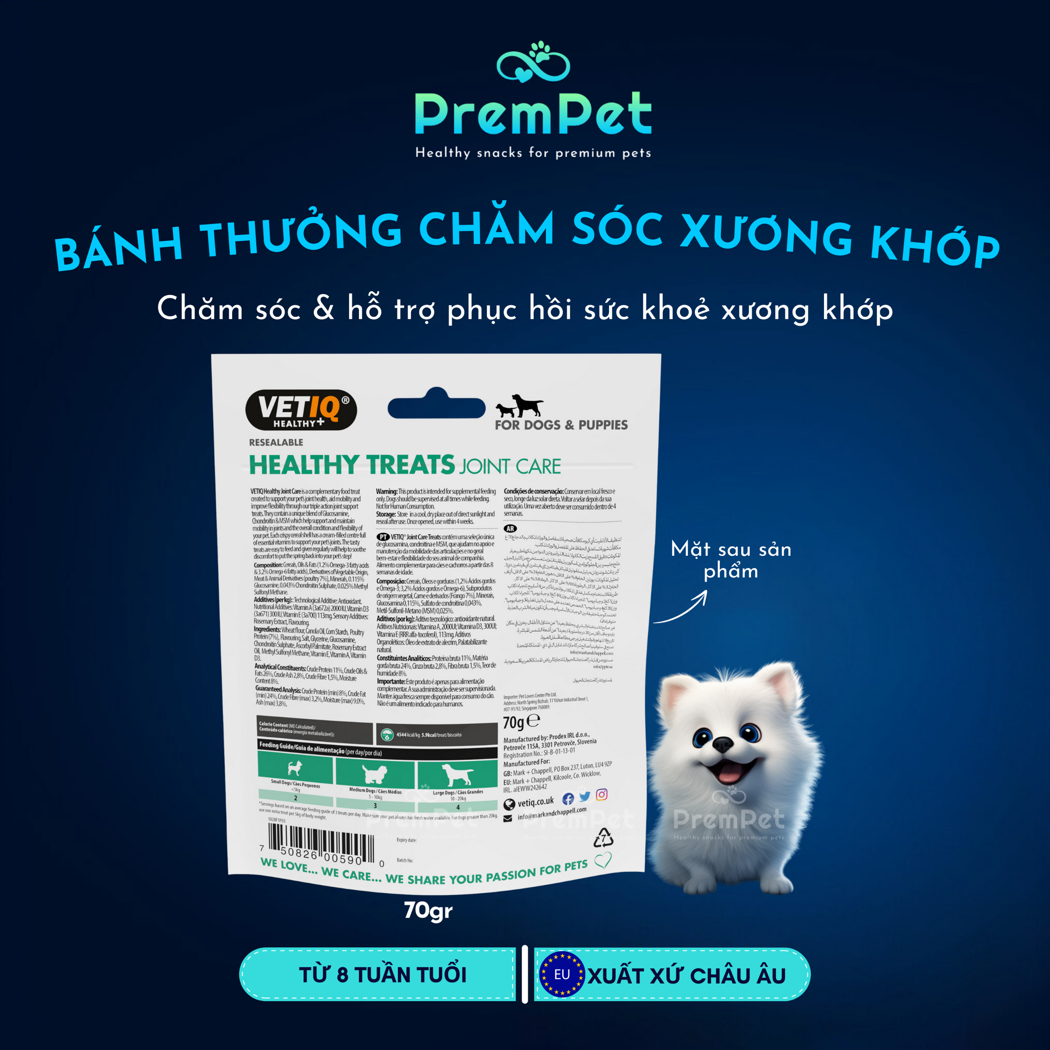 Bánh Thưởng - Healthy Treats - Hỗ trợ Xương Khớp - cho Chó - Túi 70g
