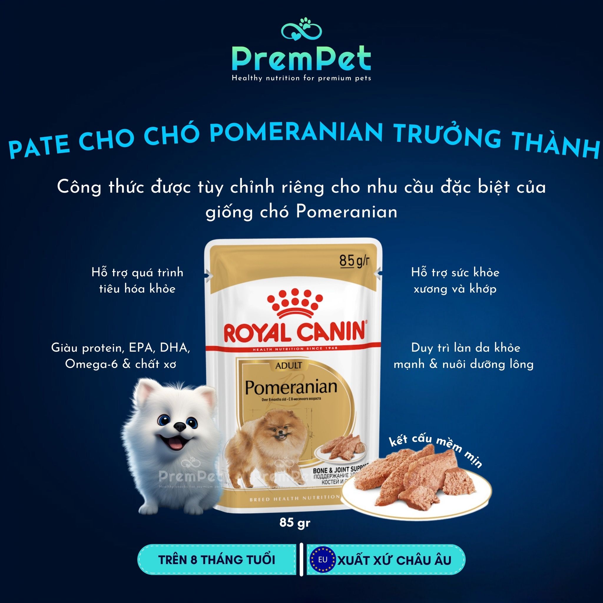 Pate - Royal Canin - Hỗ Trợ Sức Khoẻ Xương Khớp - cho Chó Trưởng Thành Giống Pomeranian - Túi 85g