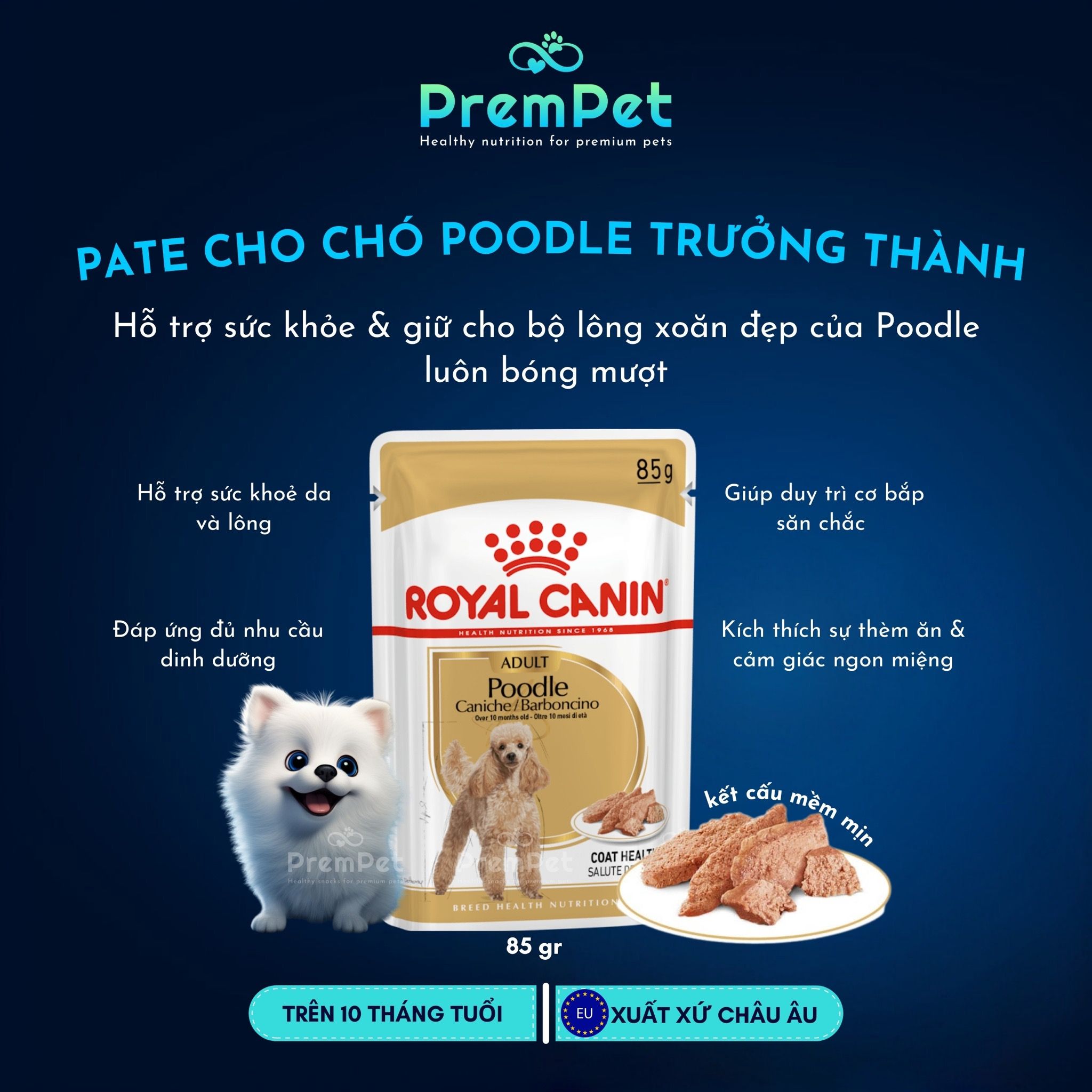 Pate - Royal Canin - Hỗ Trợ Sức Khoẻ Da Lông - cho Chó Trưởng Thành Giống Poodle - Túi 85g