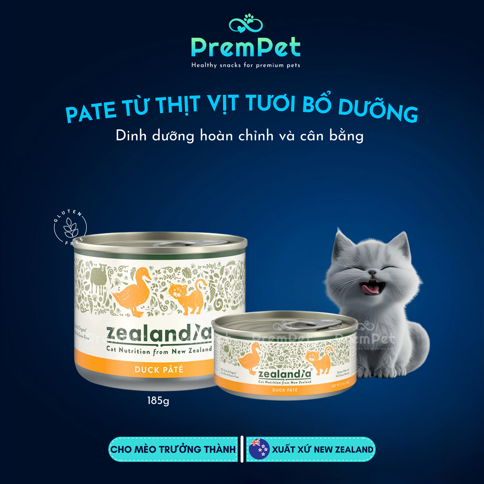Pate - Zealandia - Từ Thịt Vịt - cho Mèo - Hộp 185g