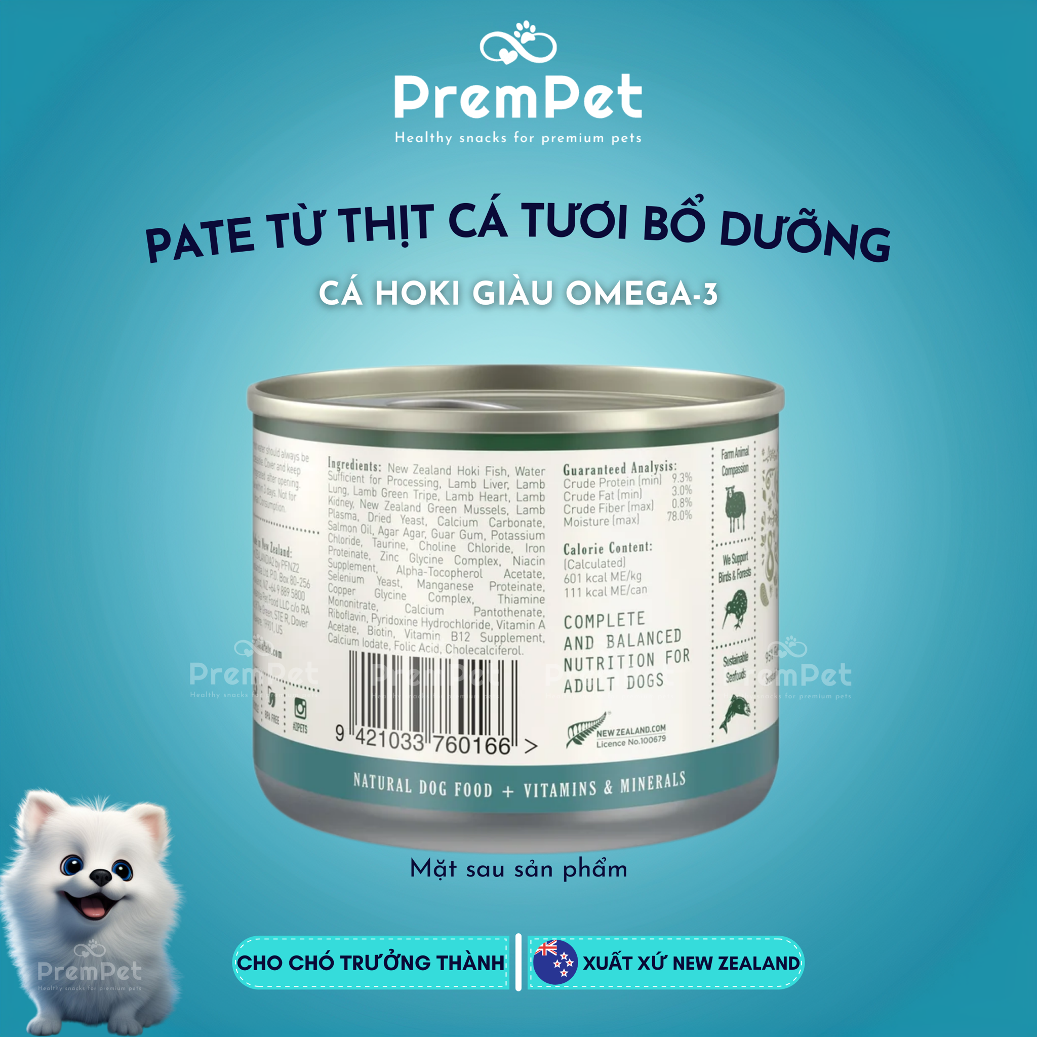Pate - Zealandia - Từ Thịt & Cá Tươi - cho Chó - Hộp 185g