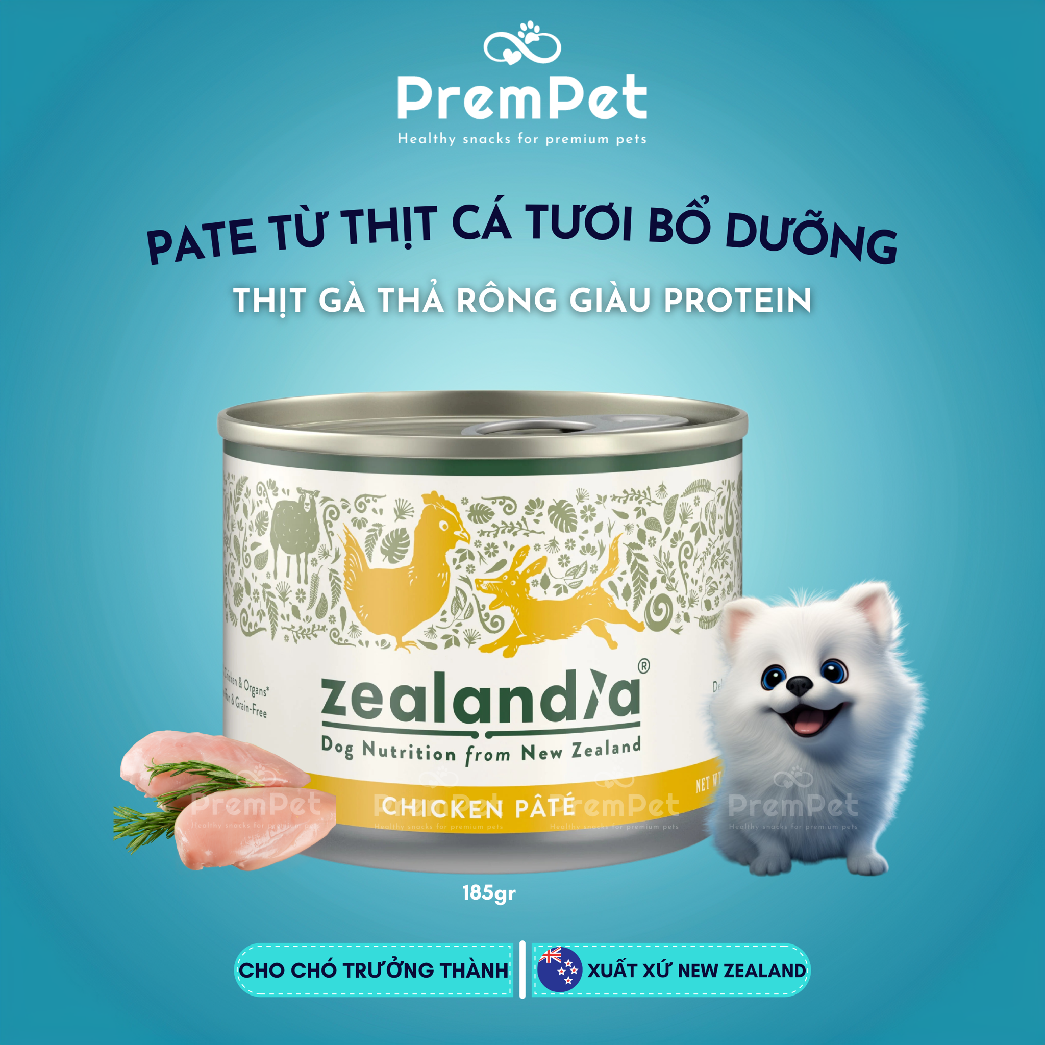 Pate - Zealandia - Từ Thịt & Cá Tươi - cho Chó - Hộp 185g