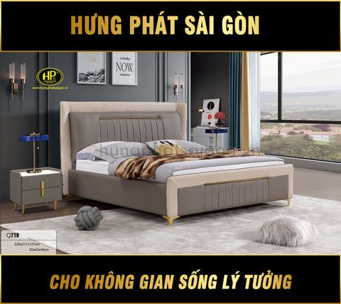 Giường Ngủ Hiện Đại Bọc Da Nhập Khẩu TP-Q716