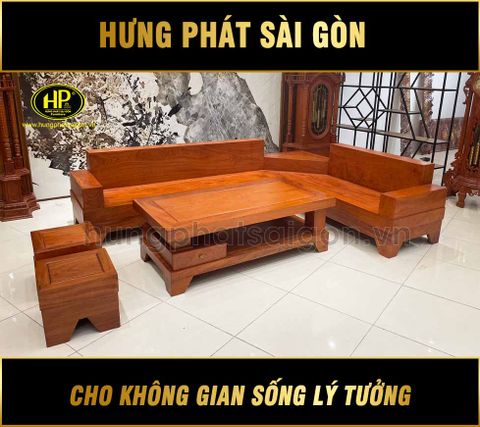 Bộ Sofa Góc Vát Gỗ Hương GH-01