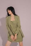 Đầm 2 dây vải xéo sọc caro