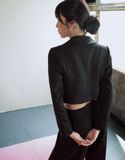 Áo vest ngắn đen