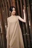 Đầm form rộng rã đô trước sau nâu