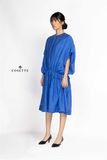 Đầm form rộng bèo thân xanh bích
