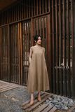 Đầm form rộng rã đô trước sau nâu