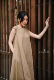 Đầm form rộng rã đô trước sau nâu