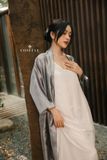 Áo kimono xanh xám