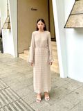 Đầm form suông tay dài vải nhún