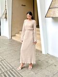 Đầm form suông tay dài vải nhún