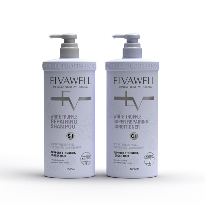 (1000ml) Cặp dầu gội phục hồi hư tổn siêu suôn mượt Elvawell