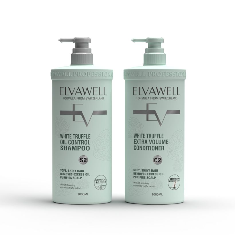 (1000ml) Cặp dầu gội giảm rụng tóc sạch dầu bết Elvawell